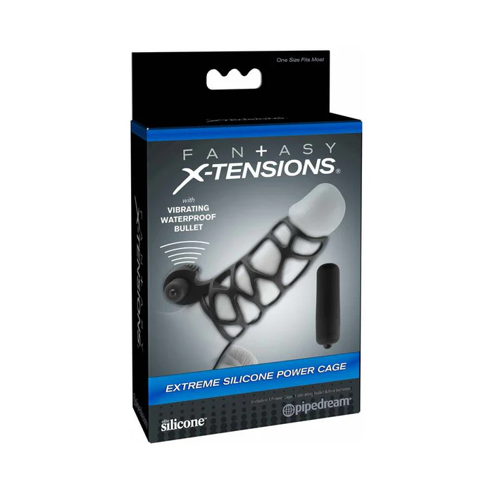 X-tensions Vibrating Extreme Silicone Power Cage Black