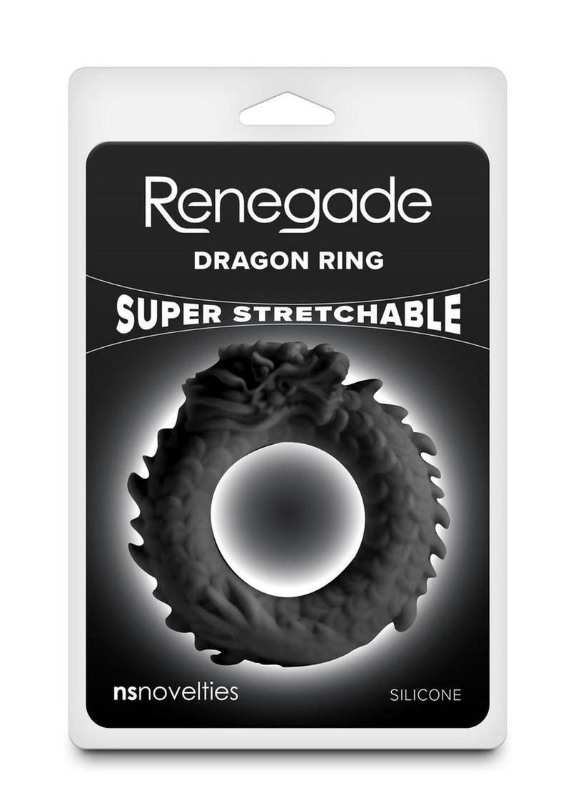Dragon Silicone Cock Ring - Black