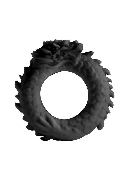 Dragon Silicone Cock Ring - Black