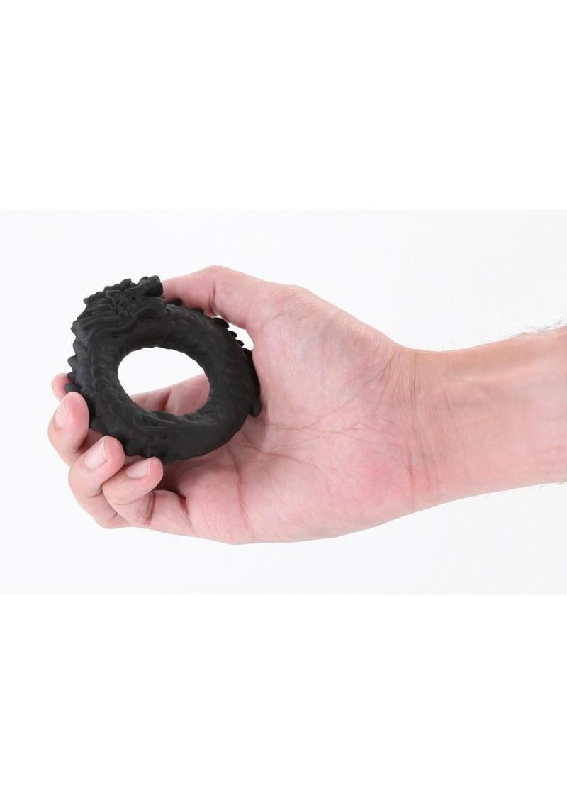 Dragon Silicone Cock Ring - Black