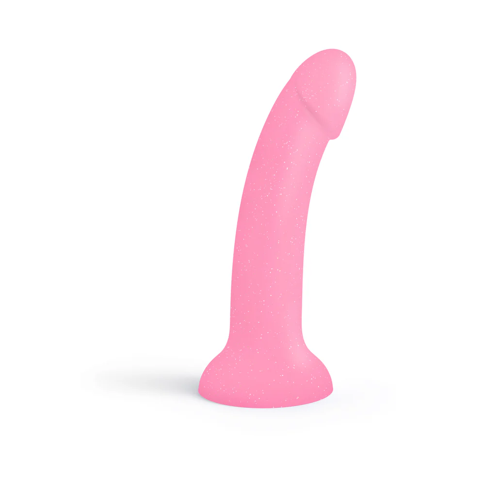 7 in. Silicone Dildo Pink Glitter